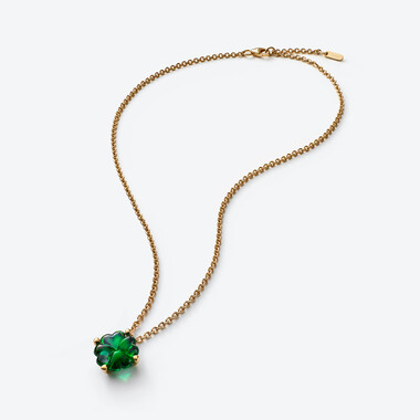 Trèfle Gold Plated Necklace, Green