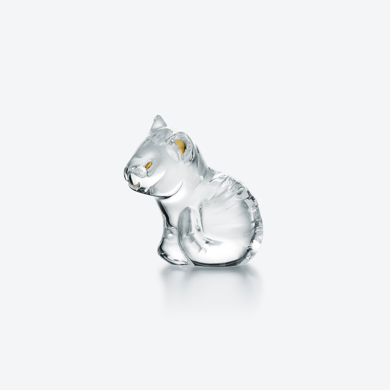 Minimals Tiger Figurine Baccarat in Clear Crystal View 2