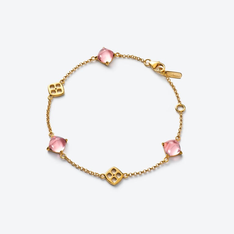 Mini M&eacute;dicis Bracelet Baccarat in 18-Karat Gold-Plated Pink View 1