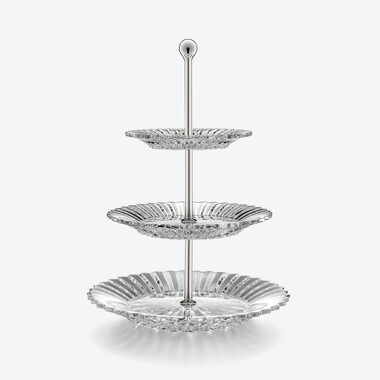 Mille Nuits Small Pastry Stand Baccarat in Crystal Clear