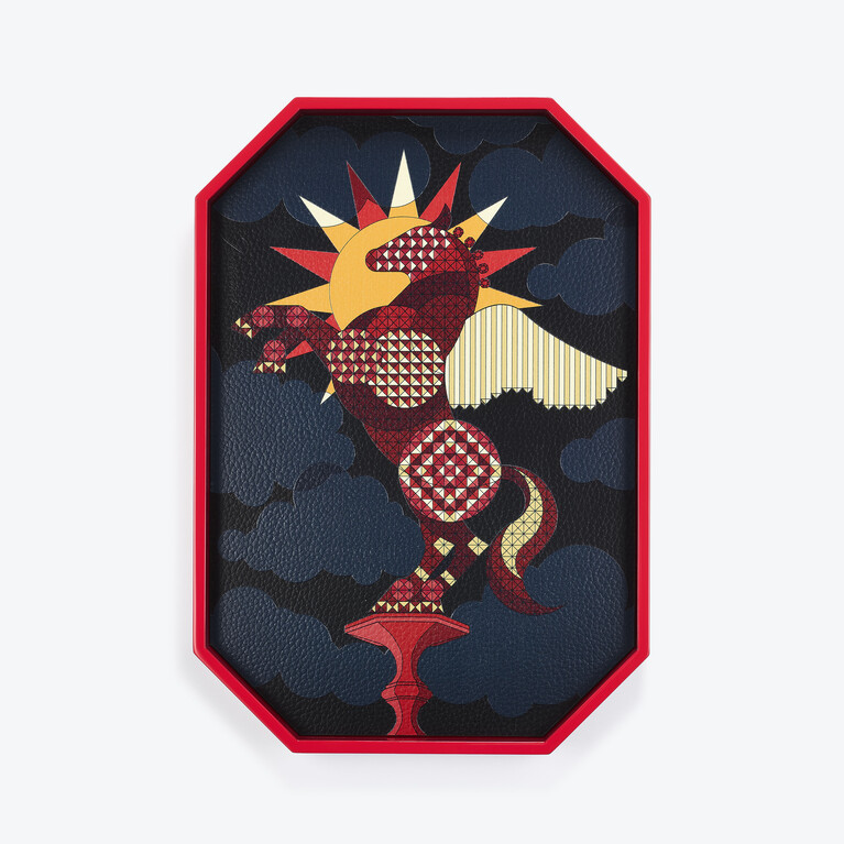 Octogone Pegasus Tray Baccarat in Lacquer Multicolor