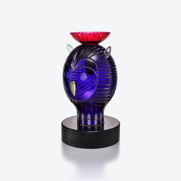 ファウナクリストポリス フクロウ Baccarat、ブルーのクリスタル製レビュー 2
