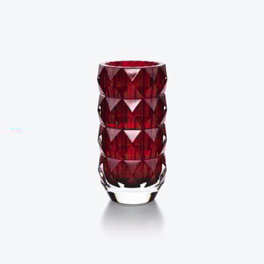 Louxor Round Vase S Baccarat in Crystal Red