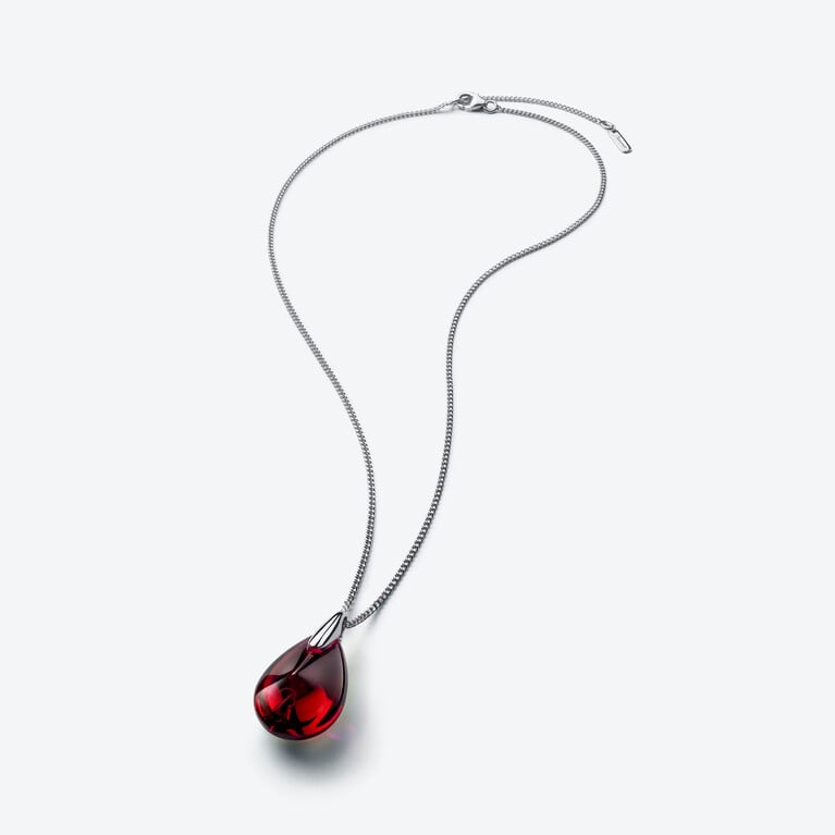 Psyd&eacute;lic Silver Necklace Baccarat in Crystal Red