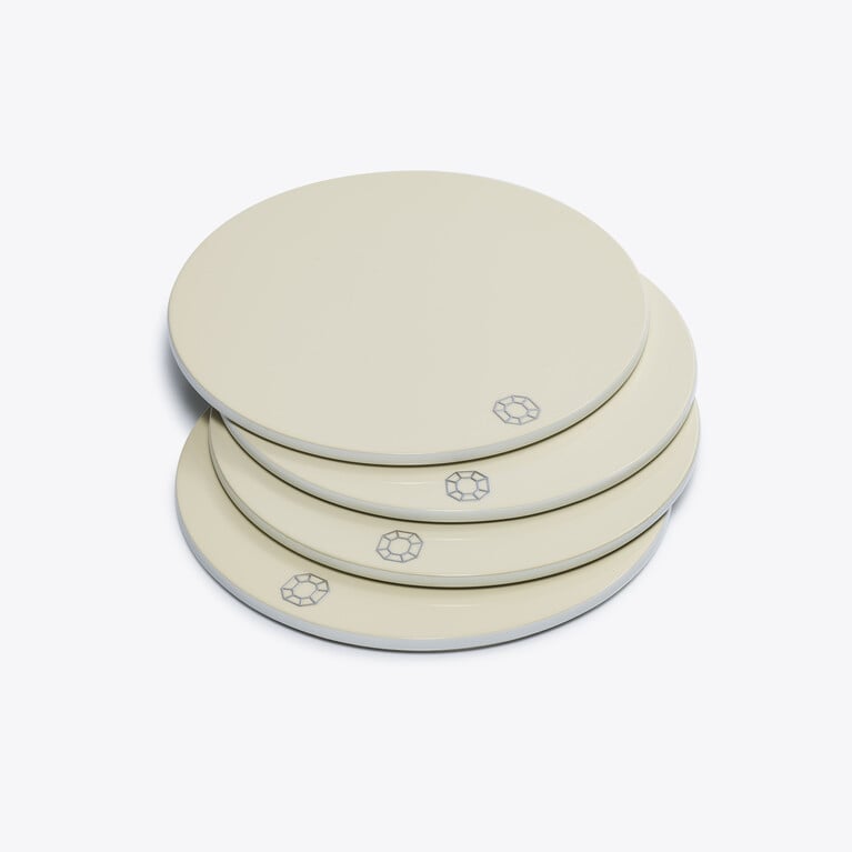 Octogone Coasters Baccarat in Lacquer White