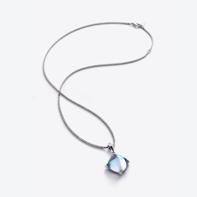 M&eacute;dicis Silver Necklace Baccarat in Silver Blue View 1