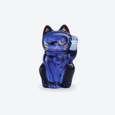 まねき猫 Baccarat、ブルーのクリスタル製