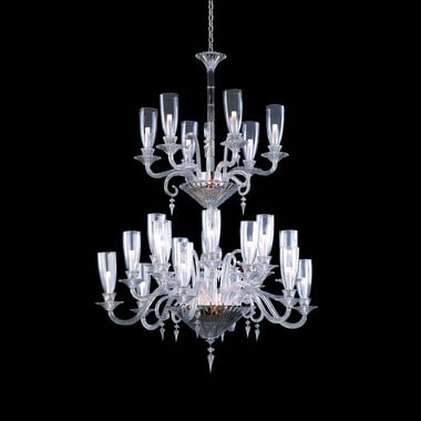 Mille Nuits Chandelier Hurricane Shades (24L) Baccarat in Crystal Clear