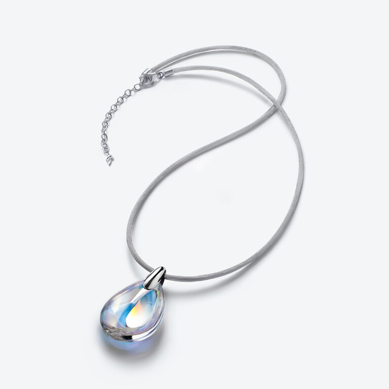 Psydélic Silver Pendant Iridescent Clear Baccarat
