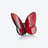 Schmetterling Gl&uuml;cksbringer (I Love You) Baccarat in Rotem Kristall