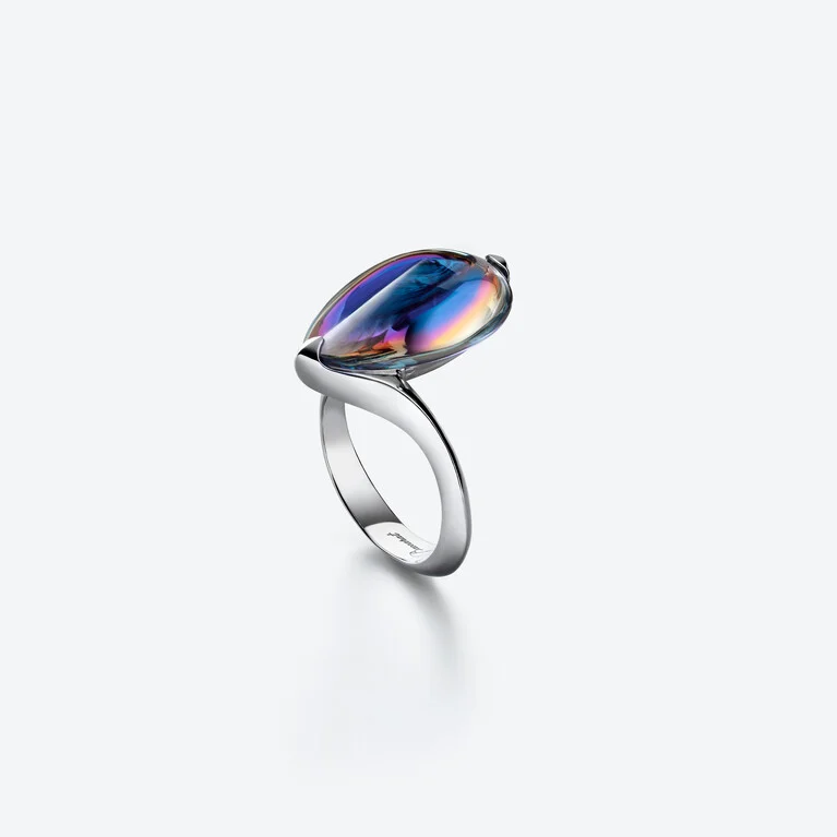 Fleurs de Psyd&eacute;lic Silver Ring Baccarat in Blue Silver View 1