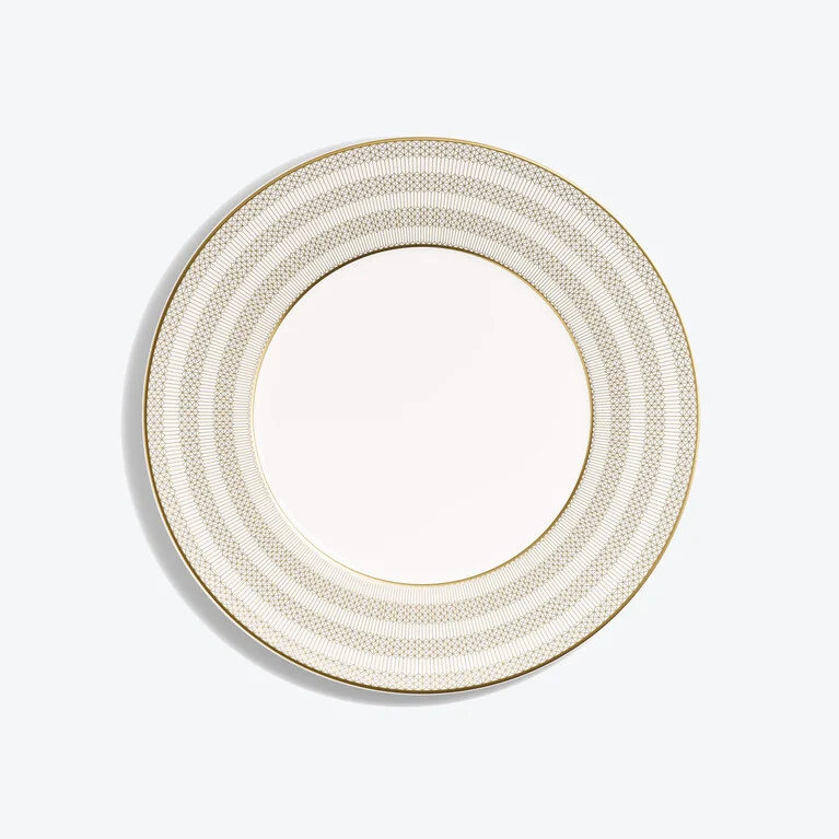 Arcadia Gold & Platinum Dinner Plates Baccarat in Porcelain Gold View 1