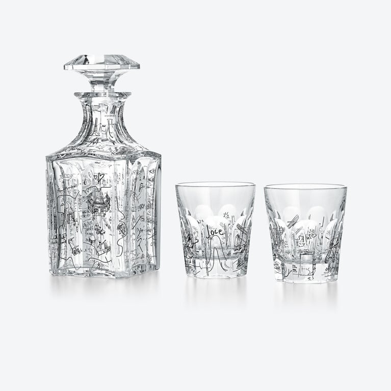 Harcourt Whisky Decanter And Tumblers Set Harry Nuriev Baccarat in Crystal Clear View 1