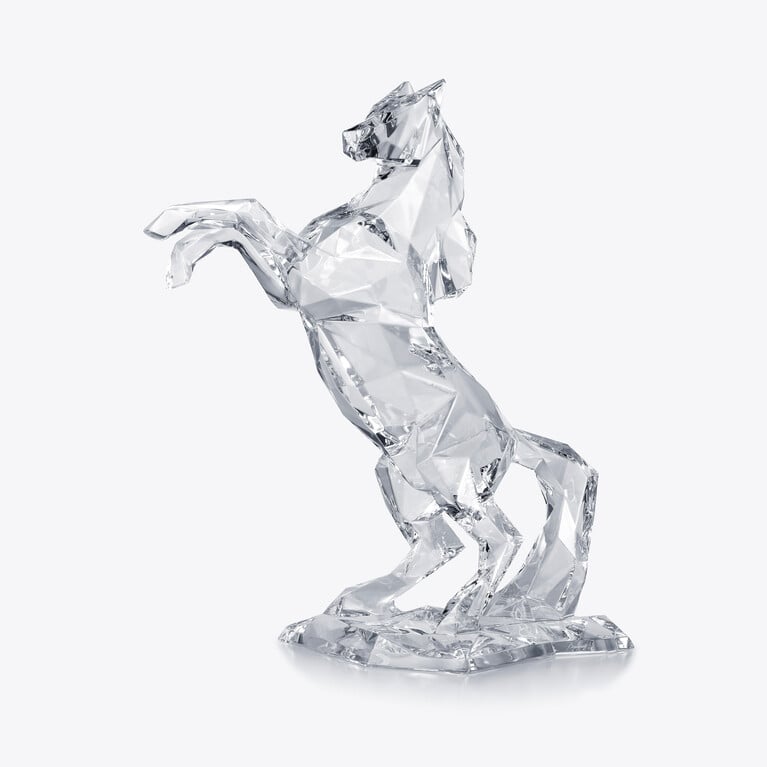 Polygon Pegasus Horse Sculpture Baccarat in Crystal Clear View 2