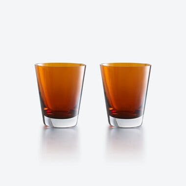 Mosa&iuml;que Tumblers Baccarat, Spirit glass in Orange Crystal