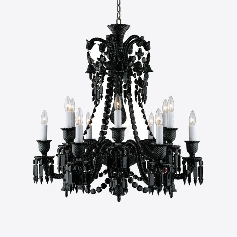 Zénith Chandelier Black (12L) Baccarat in Crystal Black