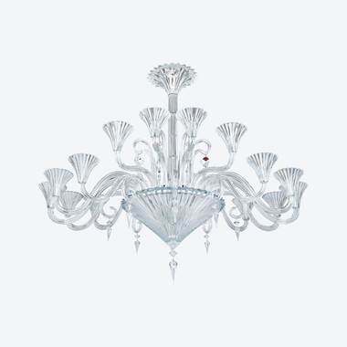 밀 누이 샹들리에 오발 디자인 (18L) Baccarat, 클리어 크리스탈로 만든