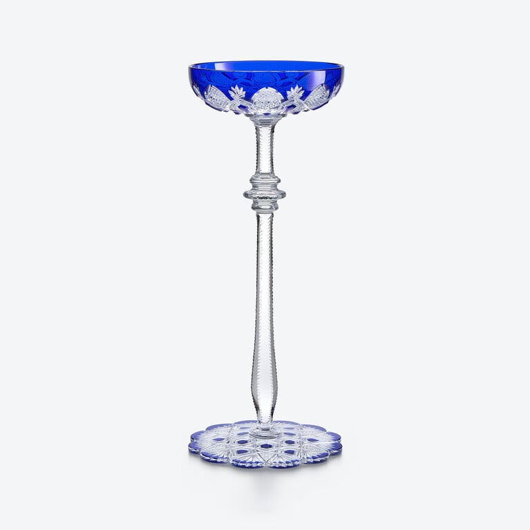Tsar Coupe Baccarat, Champagne coupe in Crystal Blue View 1