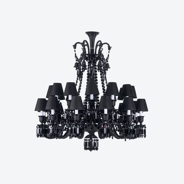 Z&eacute;nith Chandelier Black (24L) Baccarat in Crystal Black