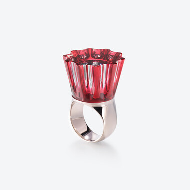 L'Eclat de Talleyrand Empress Silver Ring Baccarat in Red Silver