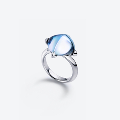 Select M&eacute;dicis Silver Ring Baccarat in Silver Blue