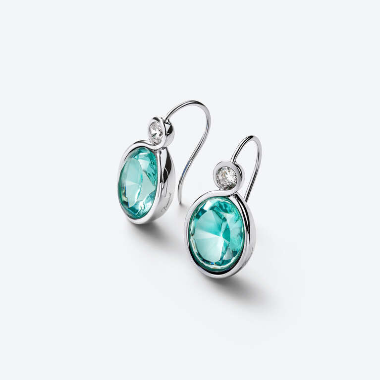 Boucles d'Oreilles Croisé Argent Turquoise