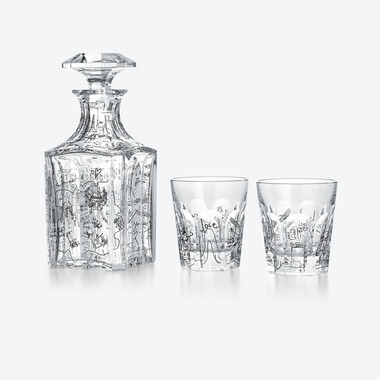 Harcourt 威士忌盛酒瓶及平底杯套裝 Harry Nuriev 作品 Baccarat, 透明水晶製成