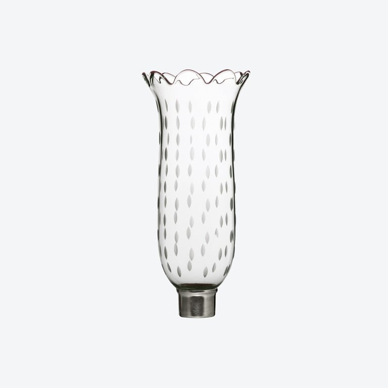 Tulip Hurricane Shade Scalloped Top Rice Grain  Baccarat