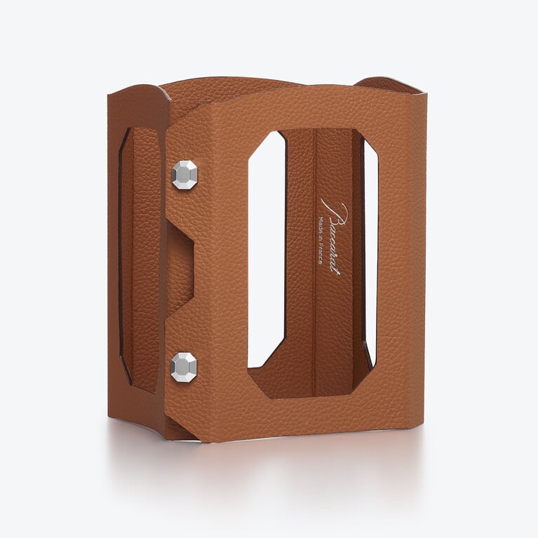 Octogone Decanter Case Baccarat in Leather Brown