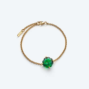 Trèfle Gold Plated Bracelet Green View 1