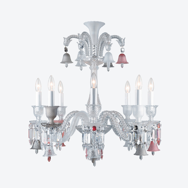 Zénith Flou, Je te Vois Flou Chandelier (8L) Baccarat in Crystal Pink