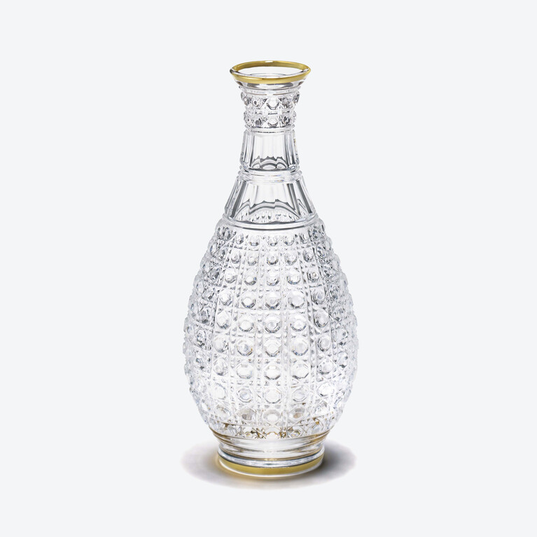 Sake Decanter Gold Rimmed Kiriko Baccarat in Crystal Gold View 1