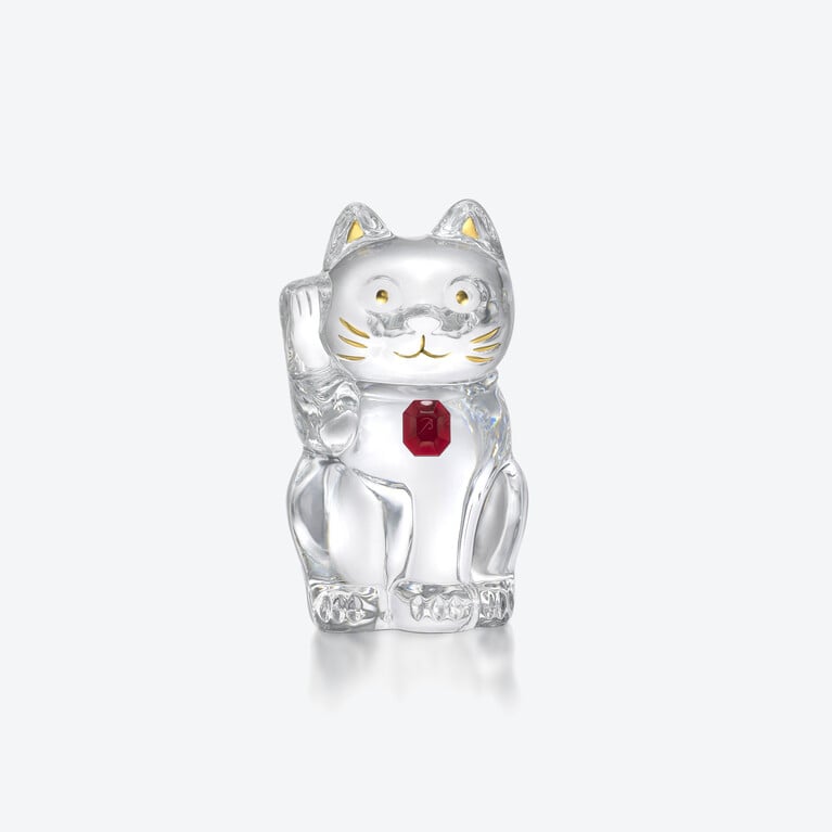 招財貓 Baccarat, 紅色水晶製成 查看 1