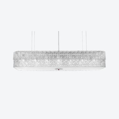 Tuile de Cristal Frozen Chandelier Rectangular Baccarat in Crystal Clear