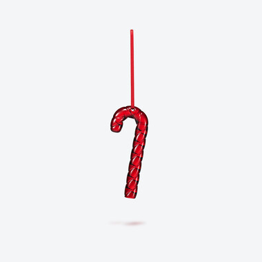 Candy Cane Ornament Red Baccarat in Crystal Red