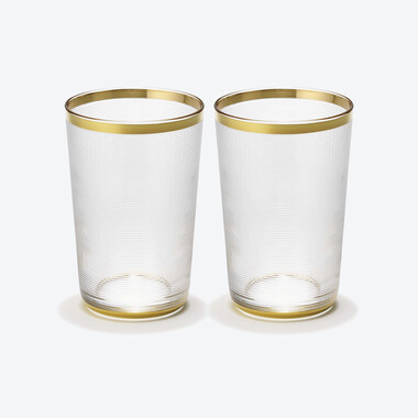 グラス 金縁千筋 2客セット  Baccarat
