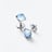 Boucles d'Oreilles Médicis Argent Aqua Miroir Baccarat