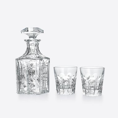 아코어 위스키 디캔터 & 텀블러 세트 해리 누리에프(Harcourt Whisky Decanter and Tumblers Set Harry Nuriev) Baccarat, 클리어 크리스탈로 만든
