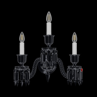 أبليك إضاءة زينيت أسود Baccarat من كريستال أسود