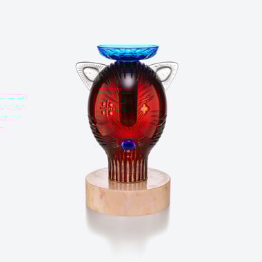 Faunacrystopolis Fox Sculpture Baccarat in Crystal Orange