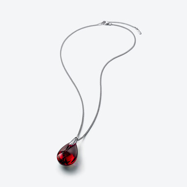 Collier Psydélic Argent Rouge irisé Baccarat