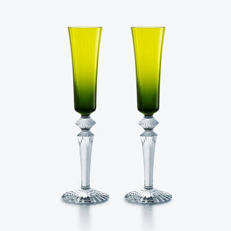 Mille Nuits Flutissimo Flutes Baccarat, Champagne flute in Crystal Green View 1