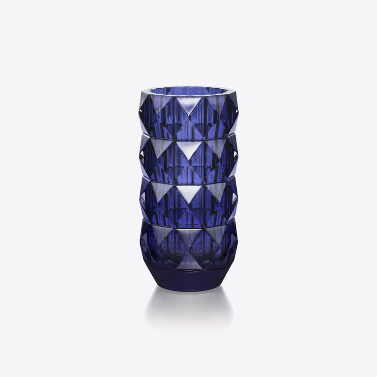 Louxor Round Vase S Baccarat in Crystal Blue View 1
