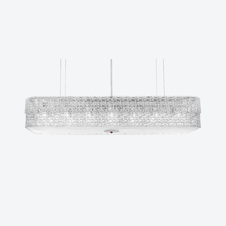 Tuile de Cristal Frozen Chandelier Rectangular M Baccarat in Clear Crystal