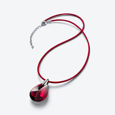 Pendentif Psydélic Argent Rouge irisé Baccarat