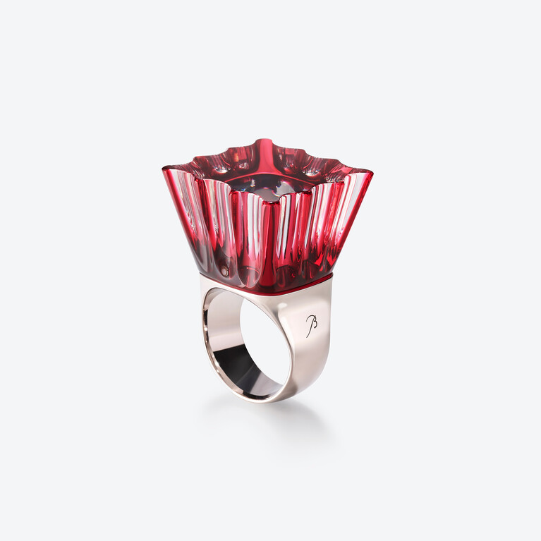 L'Eclat de Talleyrand Emperor Silver Ring Baccarat in Red Silver