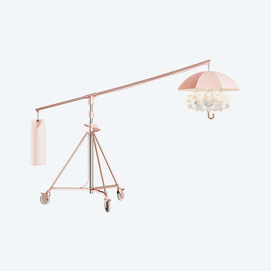 Marie Coquine Chandelier Pink View 1