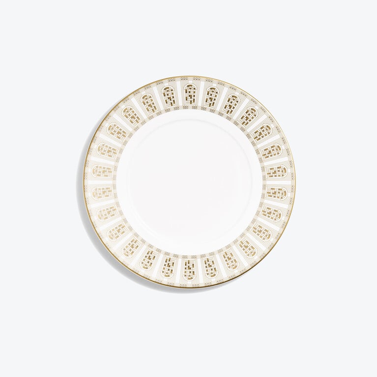 Arcadia Gold & Platinum Dessert Plates x2 Baccarat in Porcelain Gold