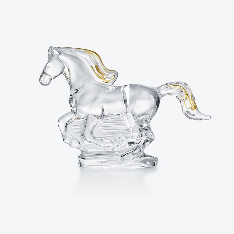 Caballo del zod&iacute;aco 2026 Baccarat en Cristal Gold