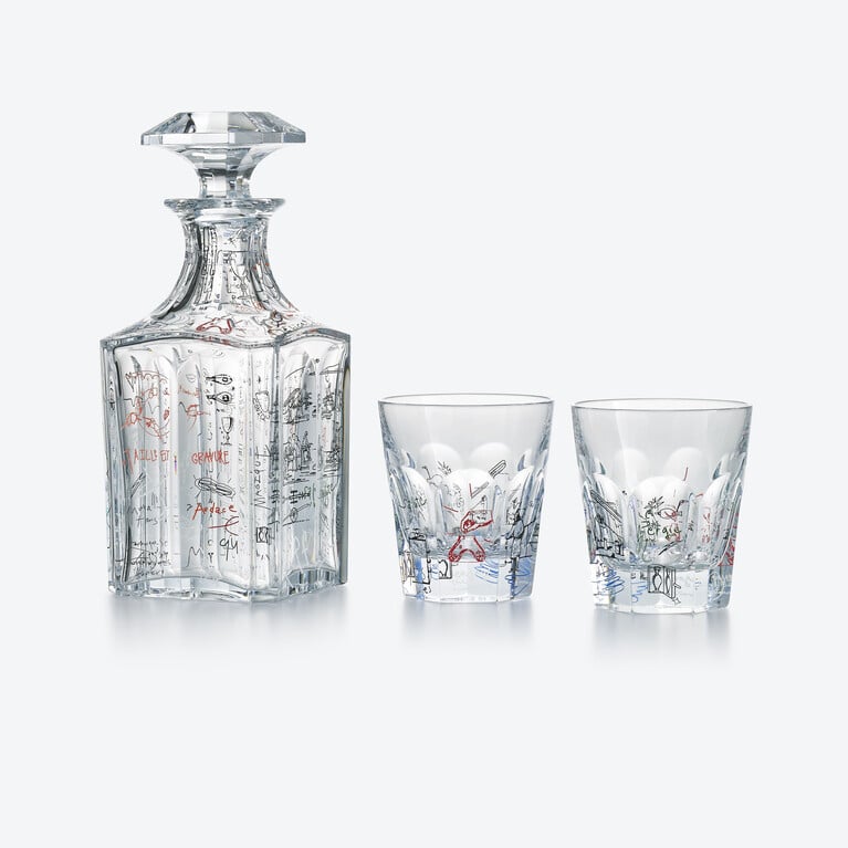 Juego de decantador y vasos de whisky Harcourt de Harry Nuriev Baccarat en Cristal Clear
